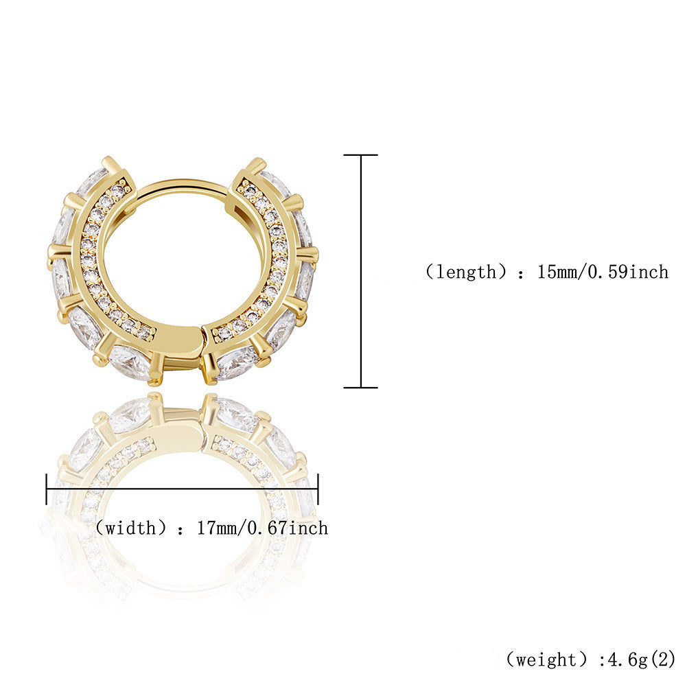 Pavé Huggie Hoop Earrings