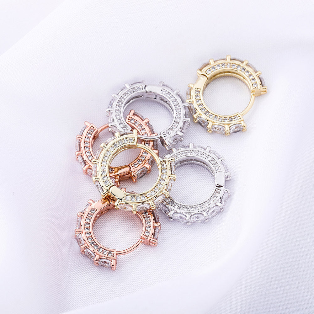 Pavé Huggie Hoop Earrings