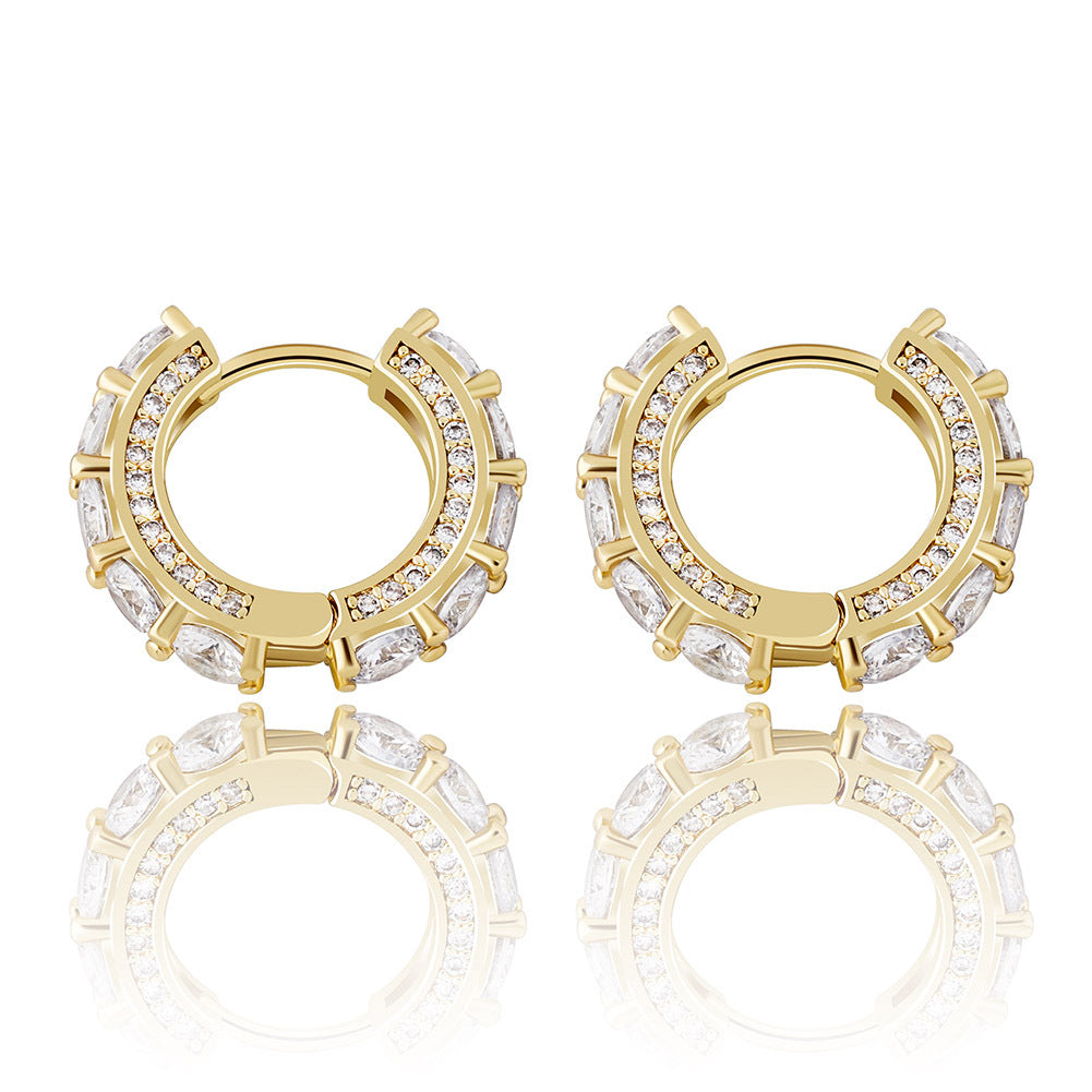Pavé Huggie Hoop Earrings