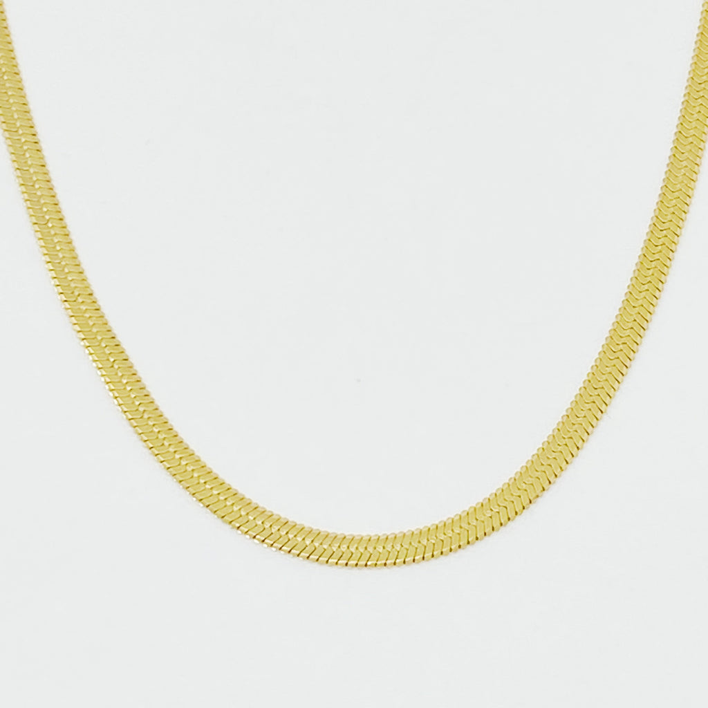 Herringbone necklace closeup