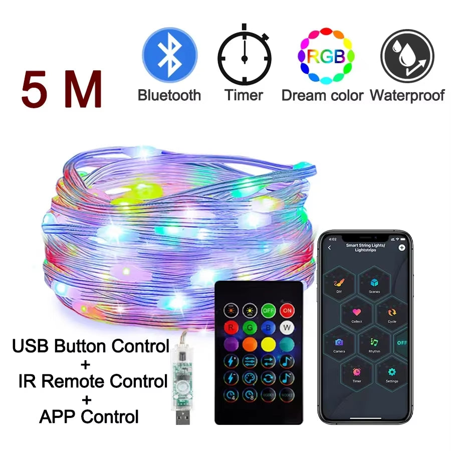 Dreamcolor RGB LED Fairy Lights — App Controlled