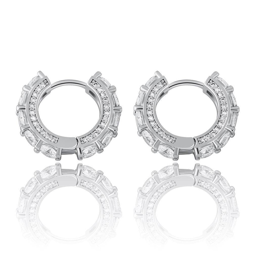 Pavé Huggie Hoop Earrings