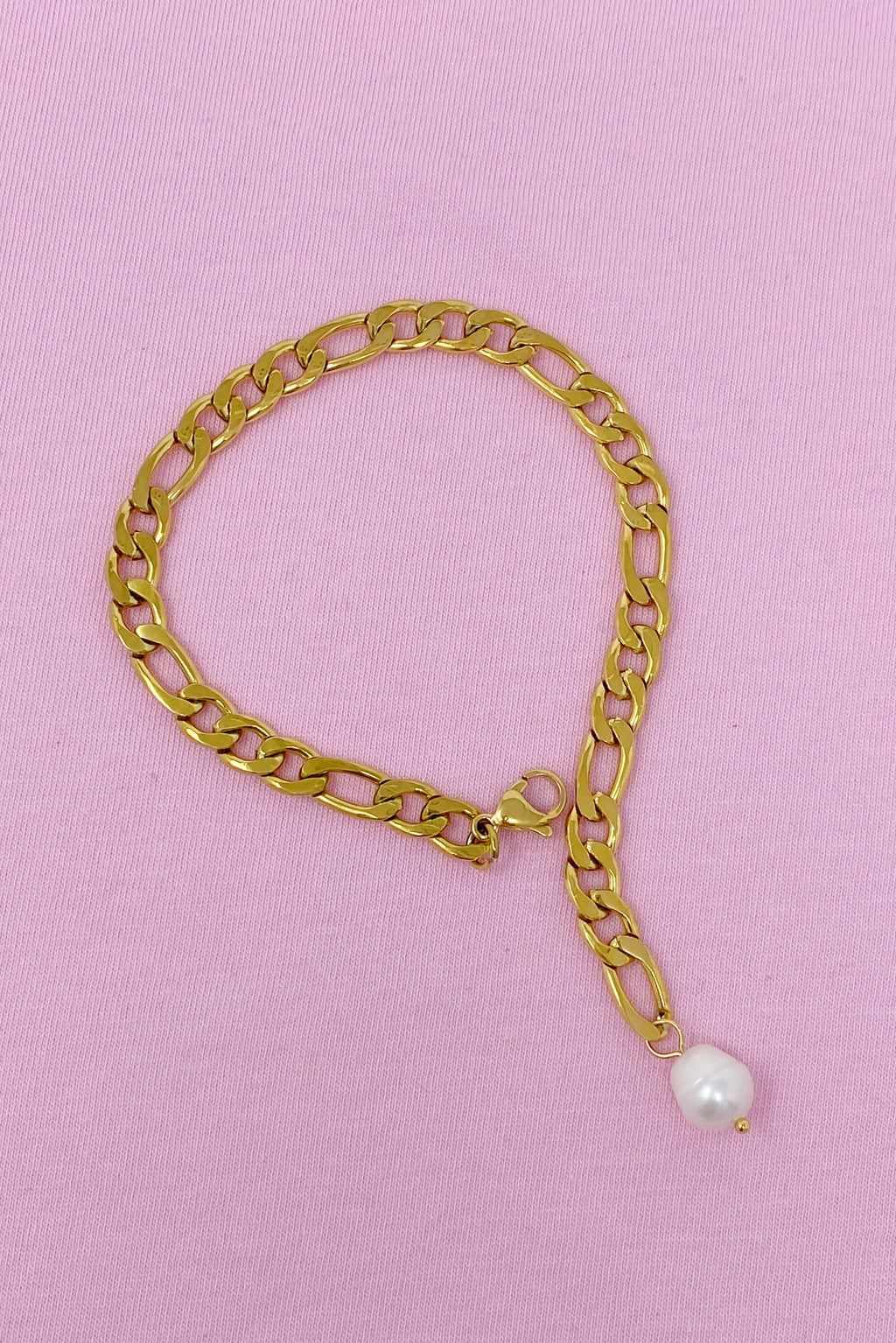 Cuban Link & Pearl Bracelet