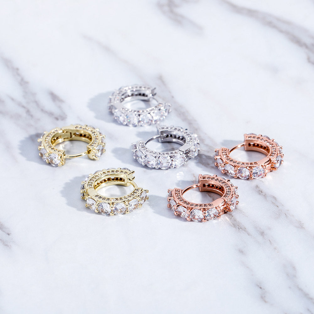 Pavé Huggie Hoop Earrings