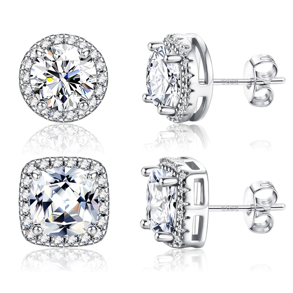 Fine Shine Stud Earrings — Set of 2 Pairs