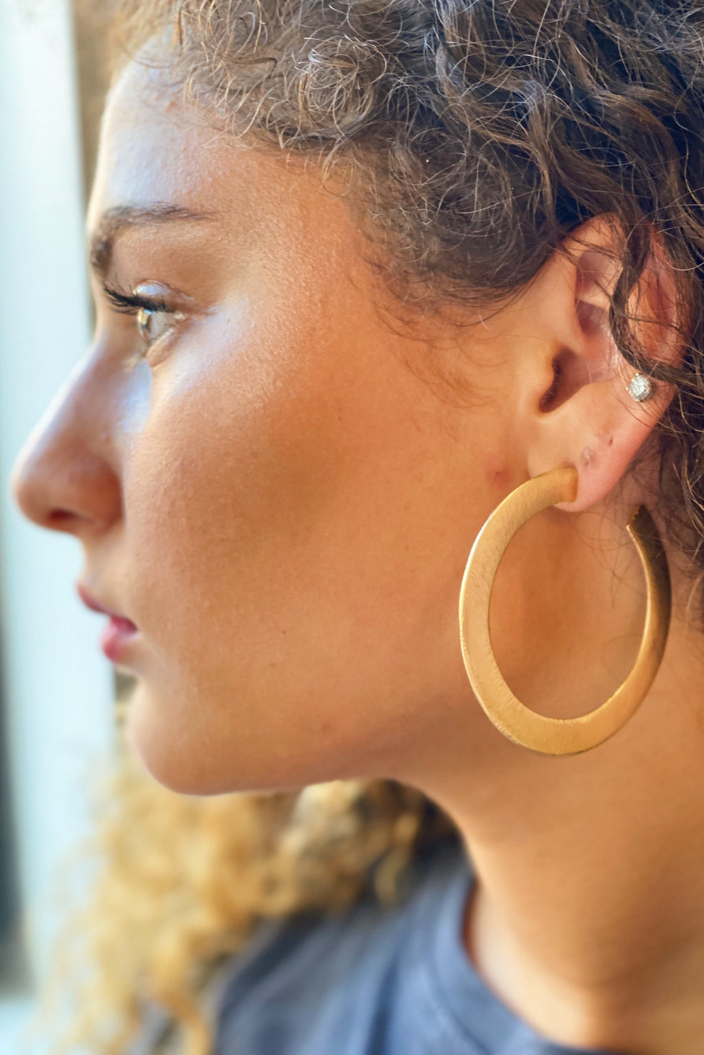 Gold hoop closeup