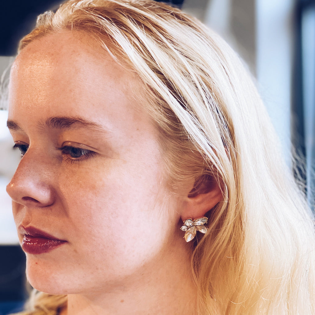 Stud earrings closeup