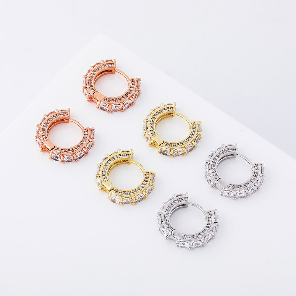 Pavé Huggie Hoop Earrings