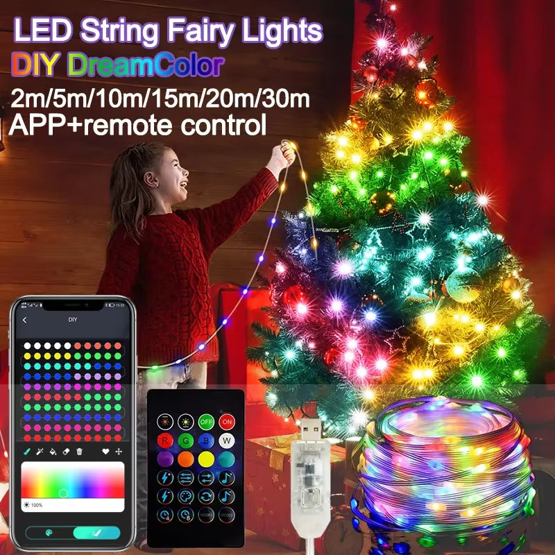 Dreamcolor RGB LED Fairy Lights — App Controlled