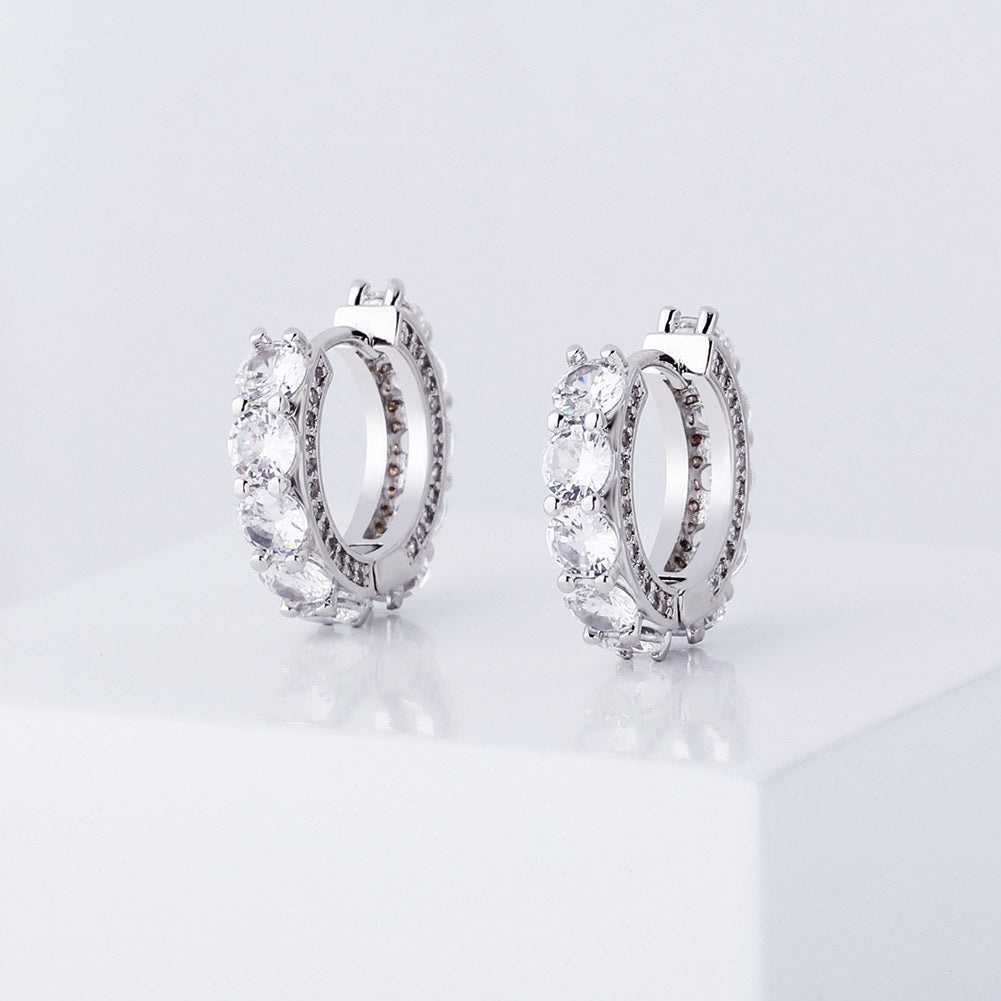 Pavé Huggie Hoop Earrings