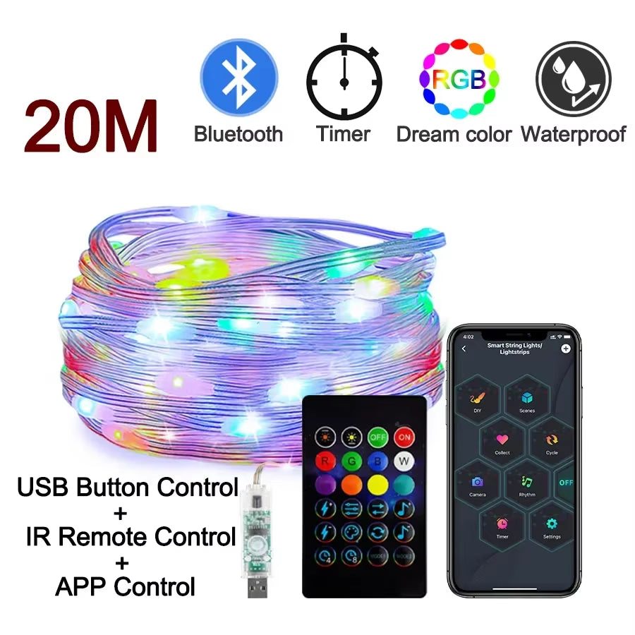 Dreamcolor RGB LED Fairy Lights — App Controlled