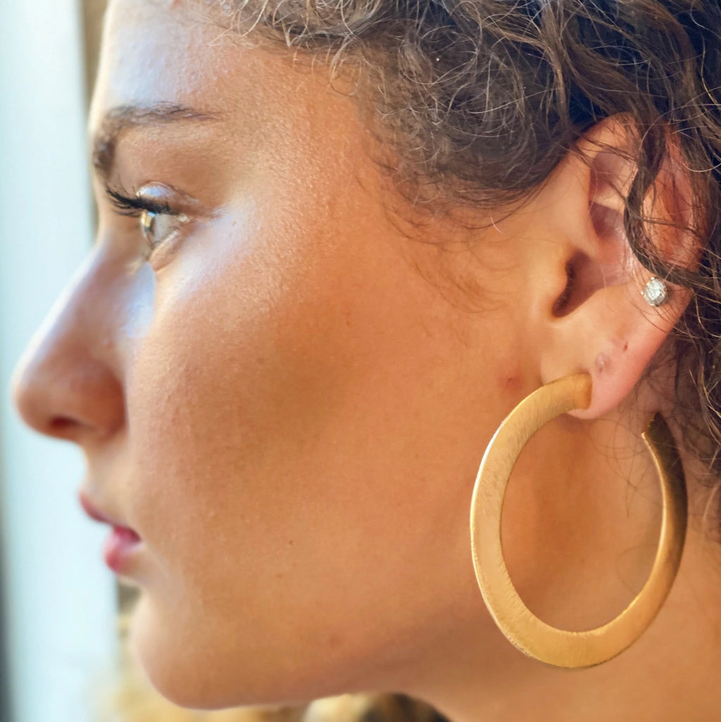 Alma Thick Gold Hoop Earrings