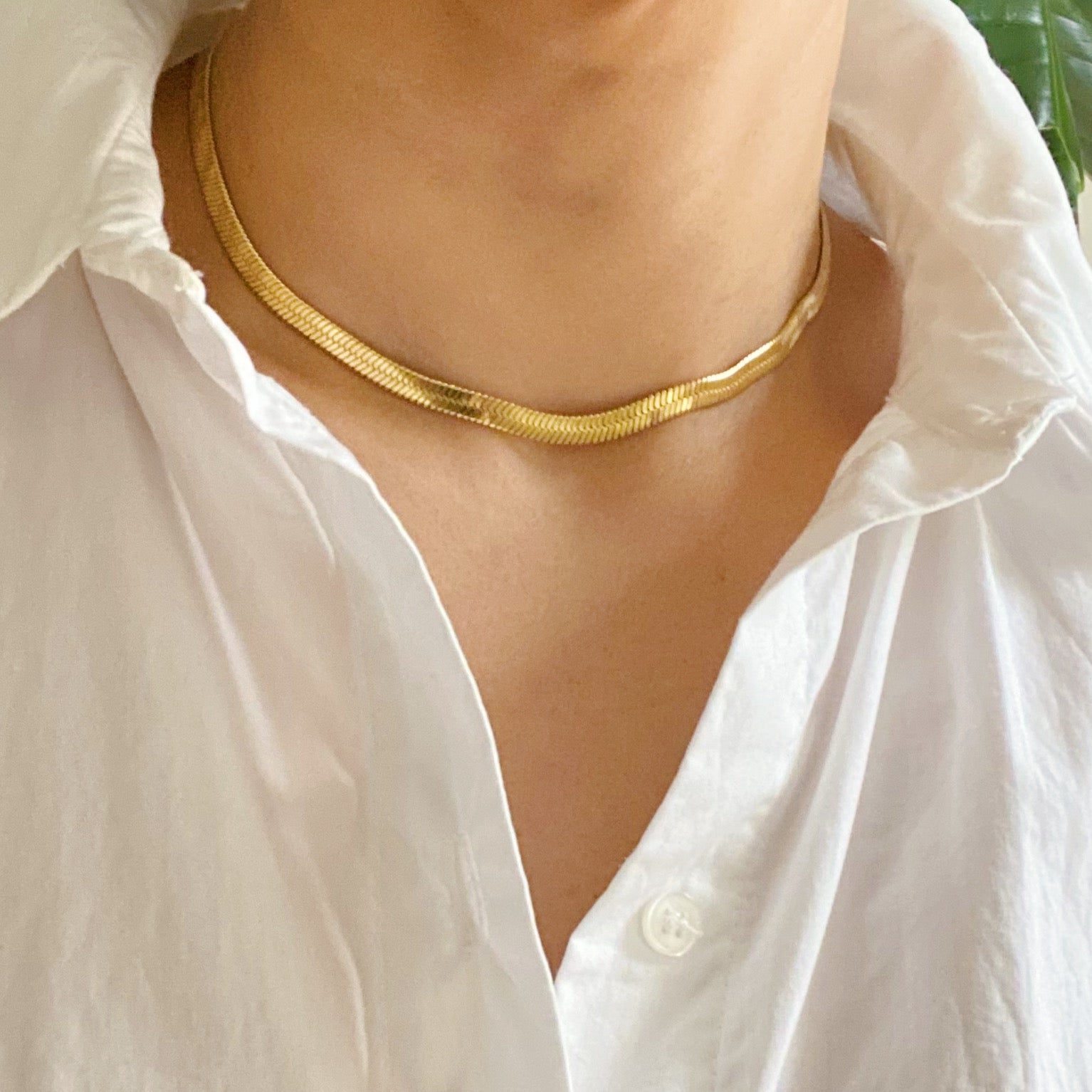 Everyday Herringbone Chain Necklace