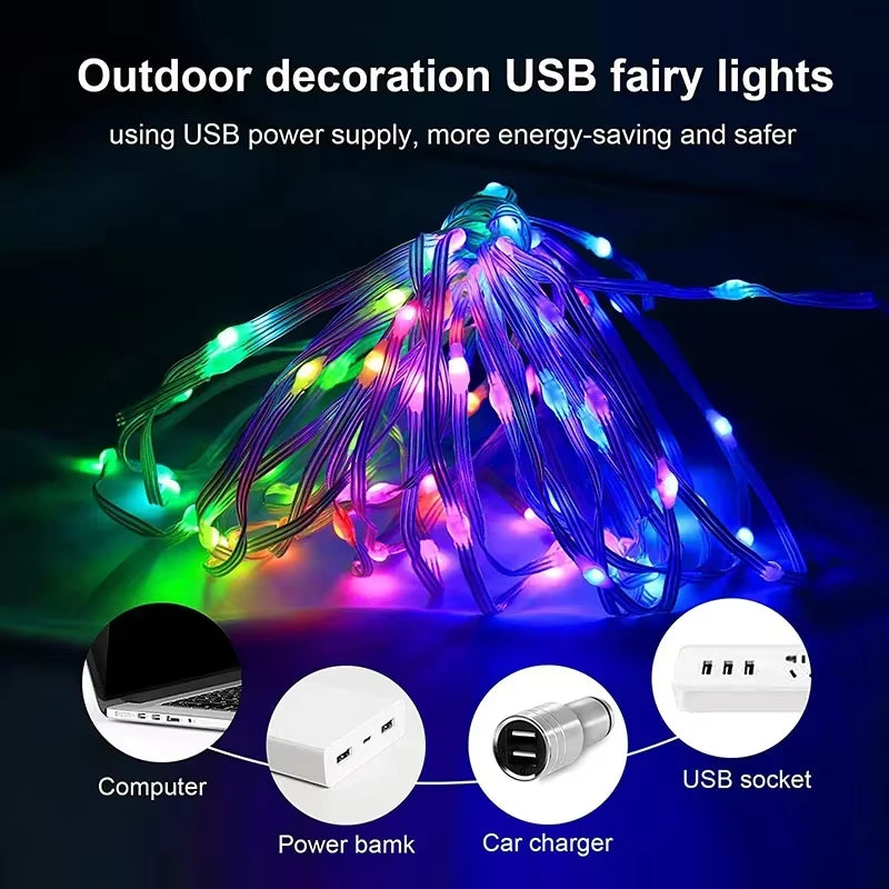 Dreamcolor RGB LED Fairy Lights — App Controlled